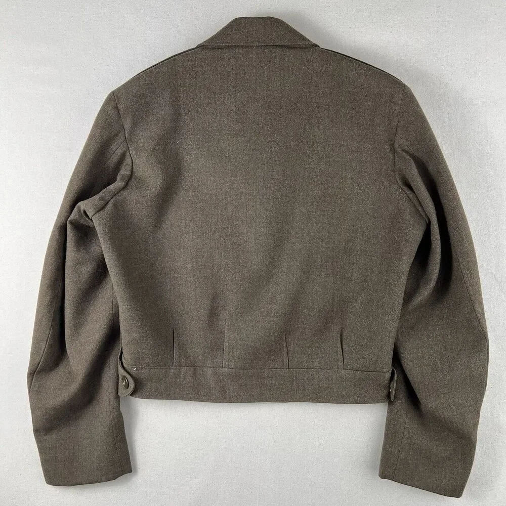 Vintage‎ 50s Wool Serge Olive Drab Jacket Men’s 38R Green Collared Staff Sargent
